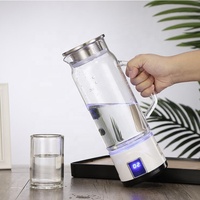 Ur-Health 1000ML Générateur d'eau alcaline à hydrogène alimenté par USB Bouteille en verre de grande capacité pour voitures et camping-car à usage domestique