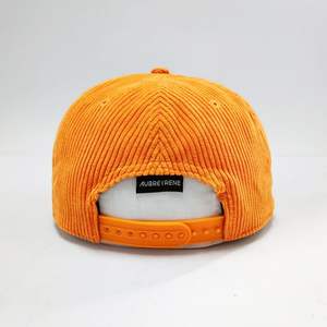 Gorra Unisex de 6 Paneles de Pana con Cierre a Presión, Visera Plana, Corona Estructurada, Logotipo Bordado Personalizado, Transpirable, para Actividades al Aire Libre - Product Image 6