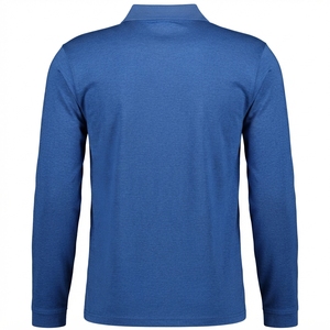 Polo de manga larga para hombre con cuello con cremallera y bolsillo en el pecho, polo clásico de manga larga para hombre, ropa informal premium. - Product Image 2