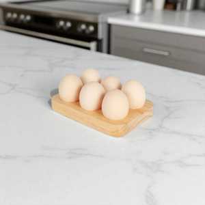 ถาดใส่ไข่ไม้มะม่วงทำมือ ที่วางไข่ไม้สไตล์เรียบง่ายสำหรับจัดเก็บในครัวและตกแต่งเคาน์เตอร์สไตล์ฟาร์มเฮาส์ - Product Image 4