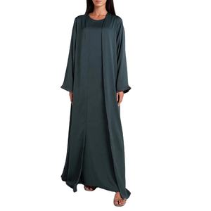 Abaya de Satén de Lujo, Sin Pliegues, No Requiere Planchado, Alta Calidad, Vestido Musulmán Personalizado para Mujer, Dubai 2024, Ropa Islámica para Eid, Kimono Abierto Modesto - Product Image 4