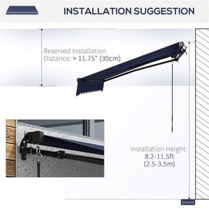 Tenda da Sole Estensibile in Lega di Alluminio per Finestre e Porte, Operazione Manuale, Copertura per Balcone e Patio con Protezione dalla Pioggia in PC Rivestito - Product Image 4