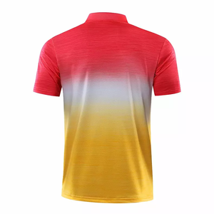 เสื้อโปโลแขนสั้นพิมพ์ลายเรขาคณิตสีน้ำเงินสำหรับผู้ชาย ผ้าถักแห้งเร็วแบบลำลอง - Product Image 5