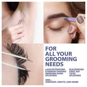 Ensemble de pinces à sourcils professionnelles en acier inoxydable avec pointes de précision pour un façonnage durable des sourcils et un arrêtage des poils, couleur personnalisée - Product Image 6