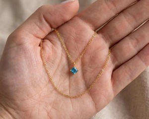 Platinum Freshwater Pearl & Blue Quartz Pendant Necklace Square Cut Gemstone Luxury Wedding <b>Gift</b> for Women - Product Image 4