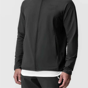 Wholesale Men's Full Zip Hooded Athletic Outdoor <b>Jacket</b> Quick Dry 4-Way StretchCustom Logo Windproof <b>Jacket</b> Gym <b>Workout</b> <b>jacket</b> - Product Image 2