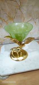 Gold <b>Elephant</b> Decorative Bowl Green Glass Centerpiece Luxury Aluminium Base Fruit Bowl Table Decor Home Decoration <b>Gift</b> - Product Image 2
