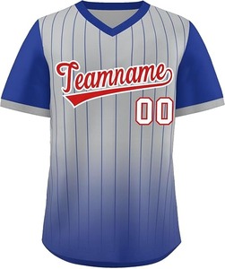 Camiseta de béisbol personalizada con cuello en V, camisetas de béisbol con rayas deportivas estilo Hip Hop, nombre y número personalizados para hombres/mujeres/jóvenes - Product Image 1