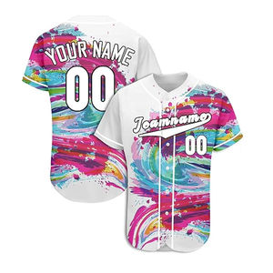 Camiseta de Béisbol Personalizada 2026 con Rayas, Uniforme de Equipo con Botones, Nombre y Número Personalizados, Camiseta de Béisbol Sublimada al por Mayor - Product Image 2