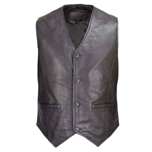 Gilet en cuir pour homme, couleur unie, design personnalisé, hiver, décontracté, écologique, respirant, streetwear, vente chaude, prix raisonnable - Product Image 1