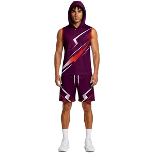 Custom 7 on 7 Football Sleeveless Hooded Jersey Set with <b>Athletic</b> Shorts for Training and Competition - Product Image 1
