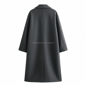 <b>Men's</b> Winter Long <b>Overcoat</b> Grey Waterproof Lightweight Windproof Polyester Lining Custom OEM Wholesale - Product Image 3