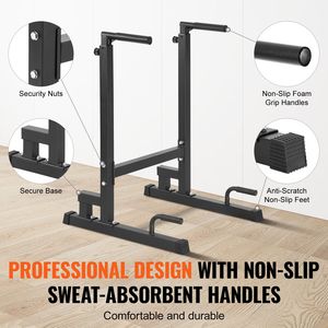 Stazione per Dip Bar in Acciaio Resistente con Capacità di 227 kg, Altezza Regolabile, Stabilizzatore per Allenamento Fitness - Product Image 5