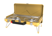 Réchaud de camping à double brûleur, réchaud à gaz portable, barbecue à gaz pour les voyages et la maison