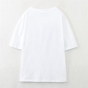 <b>Women's</b> <b>White</b> Cotton Crew Neck T-<b>Shirt</b> Loose Fit <b>Short</b> <b>Sleeve</b> Casual Solid Color Jersey Knitted All Seasons Breathable - Product Image 1