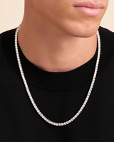 Cadena de Diamantes con Certificación IGI, Chapada en Plata de Lujo, Corte Brillante, Calidad de Exportación, para Hombre y Mujer, Precio Razonable