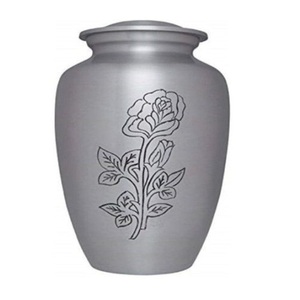Urnes funéraires en aluminium pour adultes avec motif cœur, couleur rouge et blanc, finition métallique, pour cendres humaines - Product Image 4