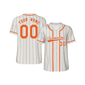 Camiseta de Béisbol Personalizada al por Mayor con Logotipo Sublimado, Uniforme Unisex con Cuello en V, Botones Completos, Tallas Grandes, Transpirable y de Secado Rápido - Product Image 1