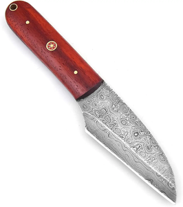 Couteau de chasse/découpe personnalisable en acier inoxydable OEM avec manche en bois Pakka, étui en cuir, fabrication artisanale, marque ZA DAMASCUS MAKERS - Product Image 3
