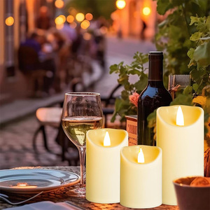 Bougie sans flamme rechargeable TOOWIN, best-seller, avec mèche à lumière vacillante, bougie LED en plastique ou en cire de paraffine véritable - Product Image 2