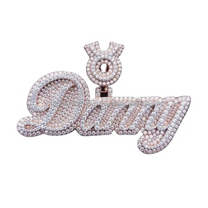 Personalizado Vvs letra nombre Moissanite colgante 925 Plata Hip Hop Moissanite colgantes Moissanite Iced Out joyería - Product Image 1
