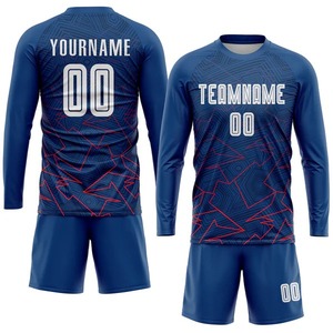 Maillot de football personnalisé Royal Blanc Rouge Sublimation Respirant Séchage Rapide Tenue de Football Équipe Entraînement Sportswear Homme - Product Image 5