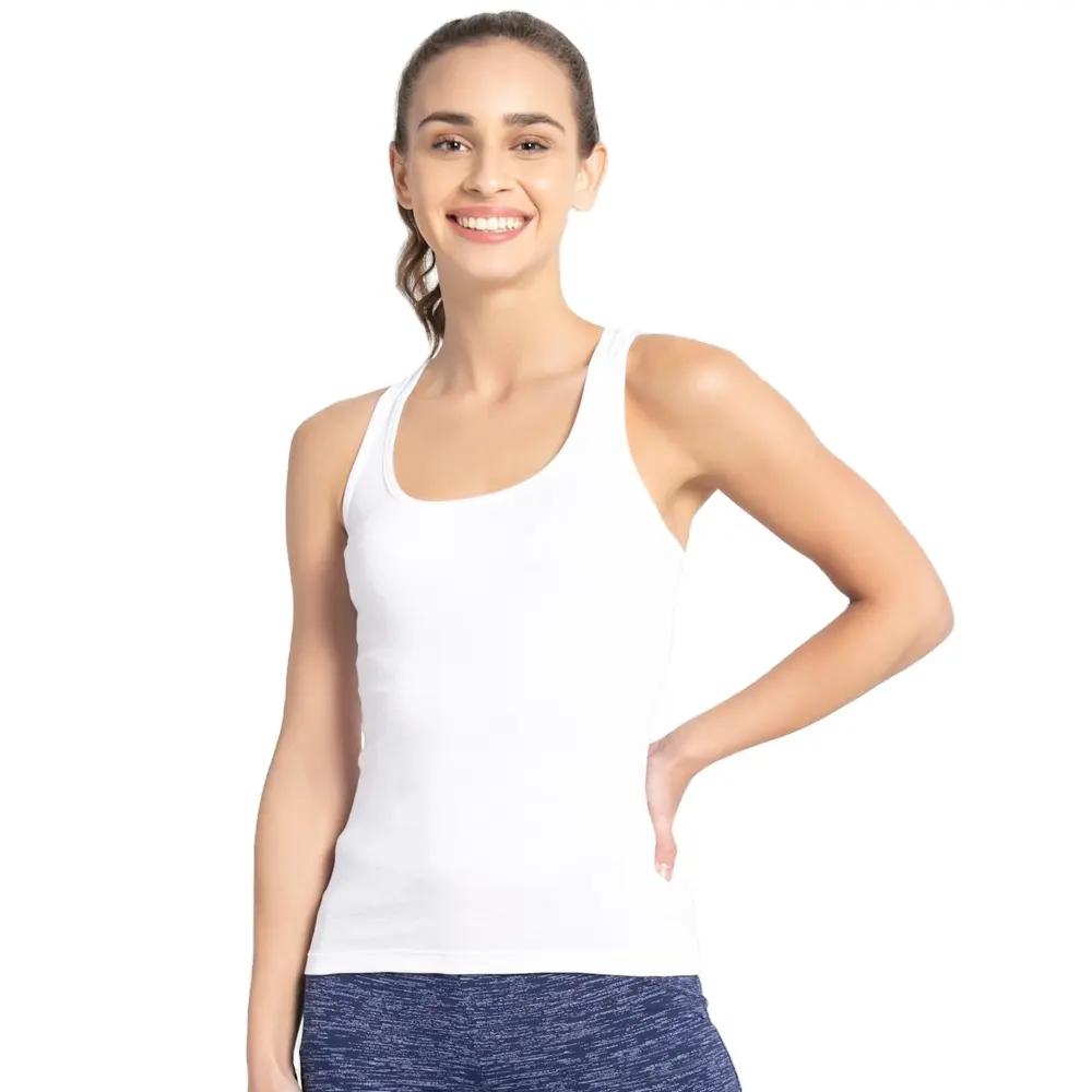 Benutzer definiertes Logo Sommer Hochwertige lässige Frauen Tank Top OEM Baumwolle Slim Fit Tank Top Weiß Training Top für Frauen