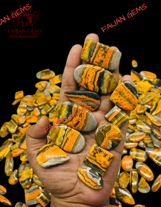 Cabochon en Jaspe Abeille 100% Naturel, Marque FAIJAN GEMS, Origine Rajasthan, Certifié par un tiers, Haute Qualité, Fait main, Toutes formes - Product Image 4