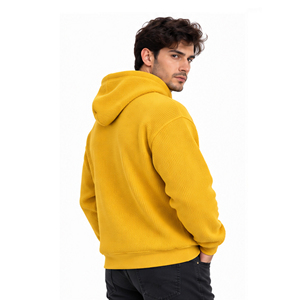 <b>Mens</b> Waffle Knit Hoodie Long Sleeve Pullover <b>Thermal</b> Casual Streetwear Winter Gym Sports Hooded Sweatshirt Custom Wholesale Wear - Product Image 2