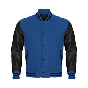 Chaqueta Varsity de Cuero Vacuno Genuino para Hombre, Estilo Casual, Corte Ajustado, Cuello Alto, Logotipo Frontal, Chaqueta de Béisbol para Invierno - Product Image 1