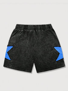 Pantalones Cortos Deportivos para Hombre, con Logotipo Personalizado, Lavado Ácido, Diseño Desgastado, Personalización Completa, Ecológicos, Transpirables, de Algodón/Poliéster, con Cordón Ajustable - Product Image 3