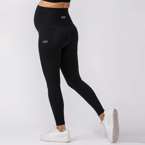 Leggings de maternité sans couture SHH en gros – Leggings de grossesse taille haute avec soutien abdominal, pantalons d'entraînement légers et respirants - Product Image 4
