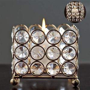 Gold Plated Crystal Metal Candlestick Holder Luxury Christmas Handmade Durable for Home Table Decoration - Product Image 6