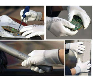 NMsafety ANSI A3 Guantes a prueba de puñaladas Corte 5 Guantes PU Recubierto HPPE Guantes de mano de trabajo - Product Image 3