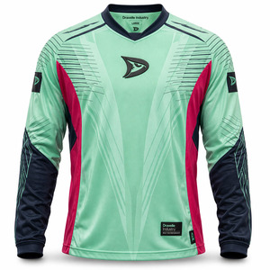 Camiseta de Paintball Sublimada Personalizada HK |   Camiseta Deportiva de Manga Larga con Cuello en V, Malla Premium, para Torneos, de Fábrica - Product Image 6