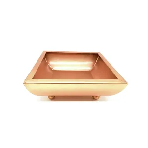 Plateau de rangement en métal fait main de luxe pour bijoux, cosmétiques, bougies, accessoires, salle de bain, chambre, bureau et rangement domestique - Product Image 1