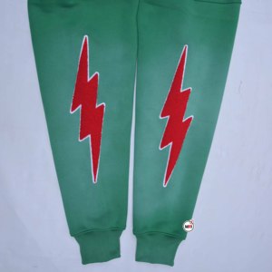 MRI Mens Green Embroidered Hoodie Regular Fit Cotton Polyester Terry Casual Streetwear Pullover with <b>Stars</b> and Lightning <b>Design</b> - Product Image 5
