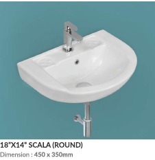 18"X14" SIZE IN SCALA MODEL WITH ROUND & SQUARE DESIGN IN WASH <b>BASIN</b> 450X350mm SIZE - Product Image 3