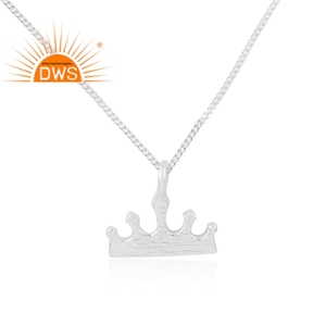 Best Selling 925 Sterling <b>Silver</b> <b>Crown</b> Pendant Necklace Custom Jewelry For Women Gift For Her - Product Image 3