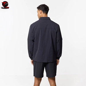 Conjunto Deportivo para Hombre con Capucha, Chaqueta Ligera con Cierre Completo y Pantalones Cortos de Color Sólido, Ropa Deportiva de Secado Rápido para Primavera, Conjunto de Pantalones Cortos de Nailon - Product Image 3