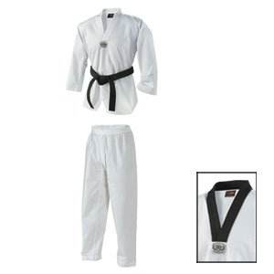 Uniforme de Taekwondo WTF Personalizado Blanco y Negro con Cuello en V, Ecológico, Cintura Media, Cómodo, de Poliéster Acanalado, Equipo de Artes Marciales - Product Image 6