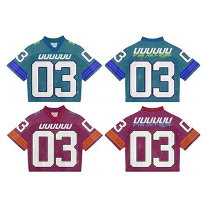 Custom High Quality Printed American Football Jersey Oversized <b>Mesh</b> <b>Short</b> Sleeve Boxy Fit 100% Polyester Summer Plus Size - Product Image 5
