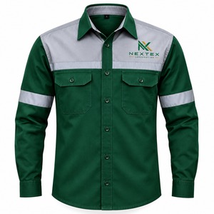 Ropa de Trabajo para Hombre, Camisa de Trabajo Verde Grisácea, Transpirable, Manga Larga, Uniforme de Seguridad, Bolsillos Reflectantes - Product Image 5