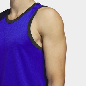 Royal Blue Basketball Jersey Sleeveless Sports Tank Top Contrast Trim Team Practice Training Wear - Product Image 6