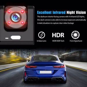 Telecamera per Cruscotto Auto a Doppia Lente HD 1080P Modello A3 con Sensore G per Registrazione in Loop e Modalità Parcheggio, Registratore Video Anteriore/Posteriore/Interno - Product Image 6