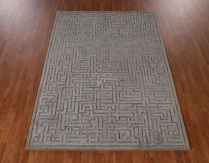 Alfombra de lana de alta calidad, hecha a mano, ecológica, antideslizante, con forro azul claro, para sala de estar, habitaciones infantiles, hoteles y oficinas. - Product Image 1