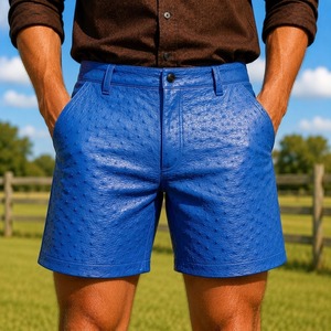 Shorts en cuir d'autruche véritable faits à la main pour hommes, vêtements exotiques, shorts en cuir d'autruche pour hommes, shorts tendance pour hommes, cadeau pour lui - Product Image 3