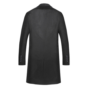 Abrigo Largo de Lana Acolchado Reversible con un Solo Botón, Estilo Gabardina Formal de Invierno, Abrigo Clásico Informal de Negocios, Transpirable con Cuello Vuelto - Product Image 2
