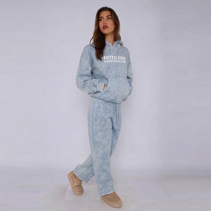 MOTO END CORPORATION Sweat à capuche en polaire surdimensionné avec strass, unisexe, hiver, streetwear hip-hop, veste de survêtement - Product Image 2