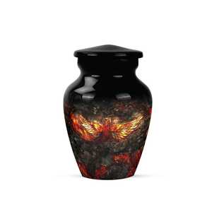 Urna para Cenizas con Diseño de Fénix Vibrante, Moderna y Decorativa, de Aluminio, Personalizable, Recuerdo para Adultos, Urna Funeraria Personalizada - Product Image 1